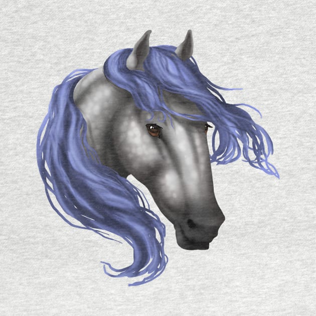 Horse Head - Dapple Cobalt Mane by FalconArt